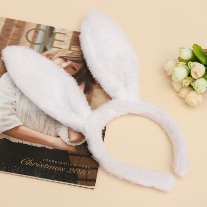 Băng Đô Tai Thỏ Phối Lông Xù Hoạt Hình Dành Cho Hóa Trang