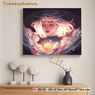 Tranh Tô Màu Theo Số Tranhsohoavn cô gái Anime hiện đại CN4196
