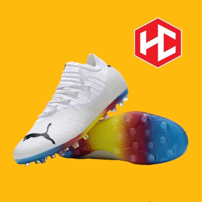 Giày Bóng Đá Puma Future Z 1.3 Pro Trắng Đế Xanh Biển Đỏ Cổ Lửng MG - Hcsport
