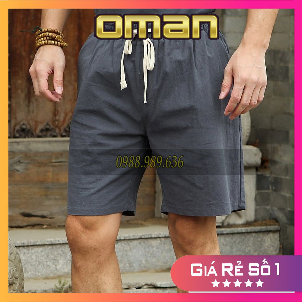 Quần đùi nam thể thao chất đũi, quần đũi nam mặc nhà đi chơi thoáng mát cao cấp QD05 - OMAN