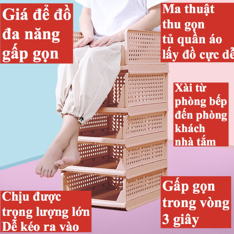 [Trending 2021] Giá để đồ đa năng gấp gọn trong 3s.Ngăn kệ phân chia tủ quần áo