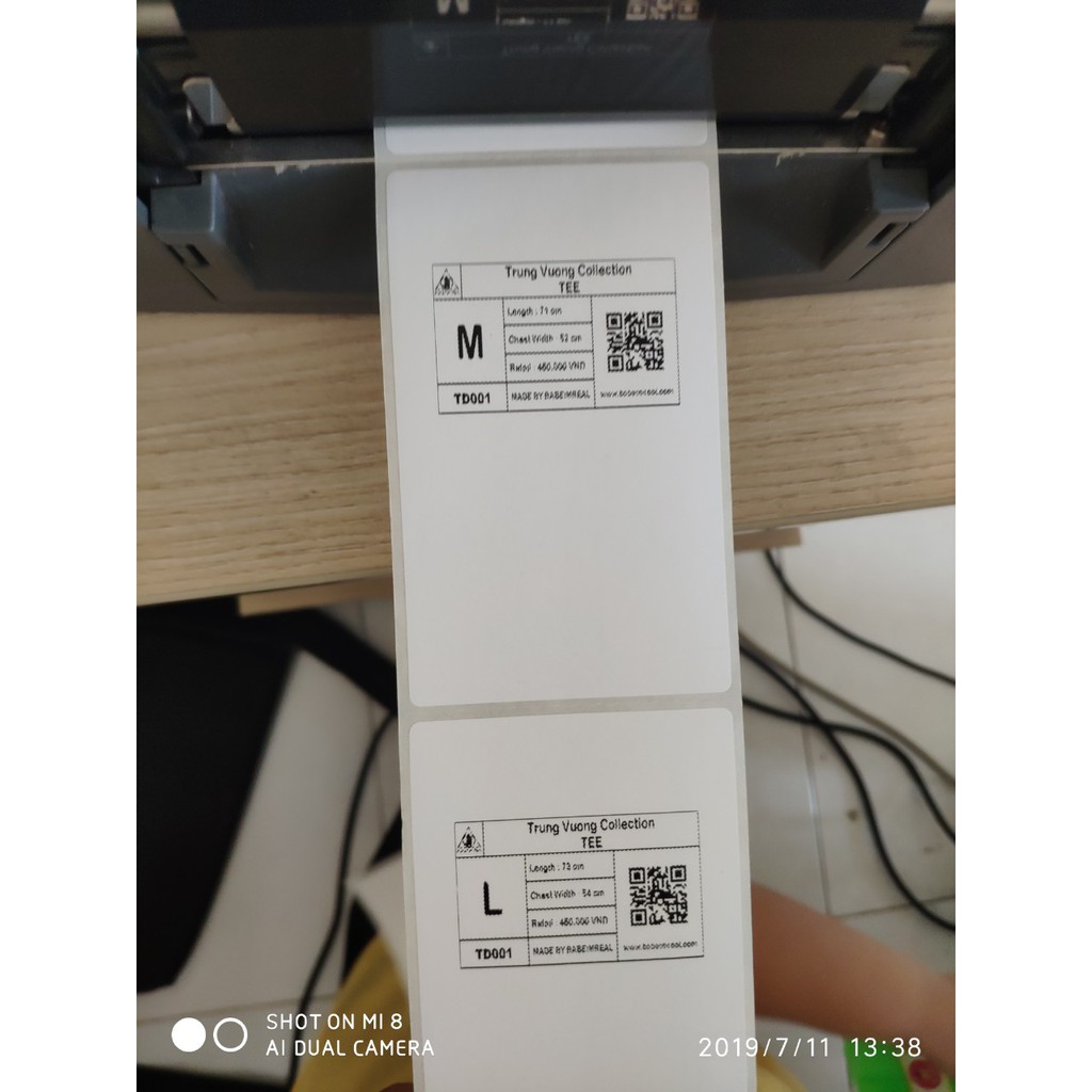 Giấy Decal nhiệt 50x30 mm x 30m, Decal Trà sữa 50x30 mm x 30m, Giấy in mã vạch tem nhãn, tem phụ 50x30 mm x 50m