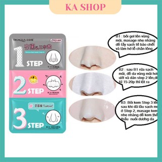 Lột Mụn Đầu Đen 🧡 FREESHIP🧡 Miếng Lột Mụn Lột Vùng Mũi 3 Bước Bioaqua
