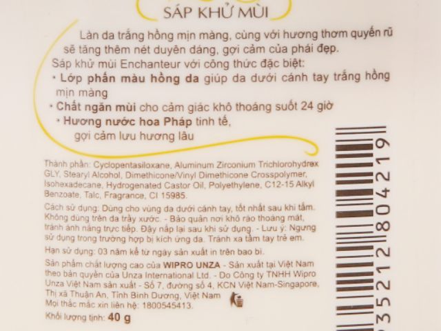 Sáp khử mùi Enchanteur 40g