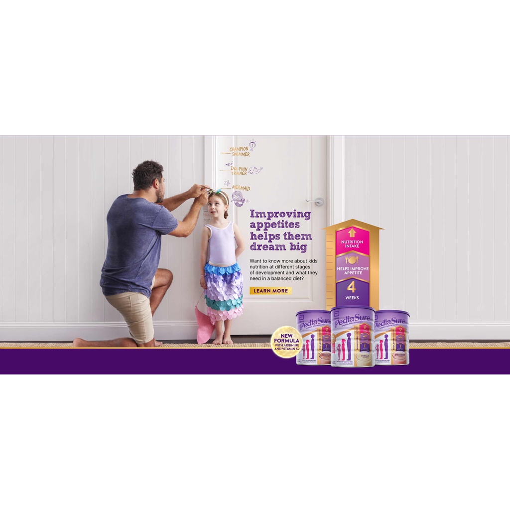 Sữa bột Pediasure Úc hương vani tăng chiều cao cho bé ( lon 850gr )
