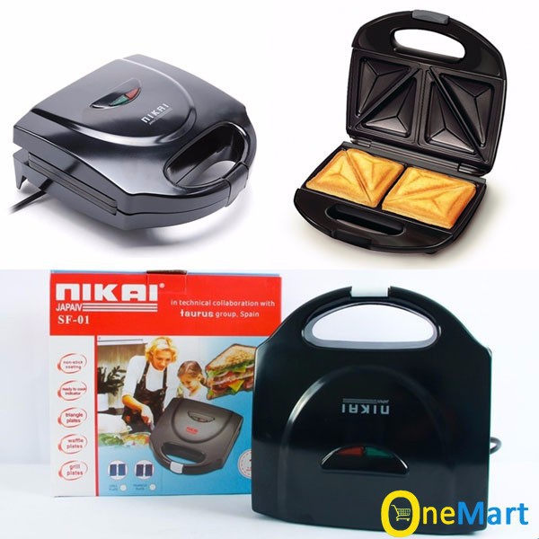 Máy nướng bánh NikaiMáy Kẹp Nướng Bánh Mì NIKAI, Ép Bánh Sandwich, Rán Trứng, Làm Đồ Ăn Sáng, Nướng Thịt 2 Mặt Đa Năng
