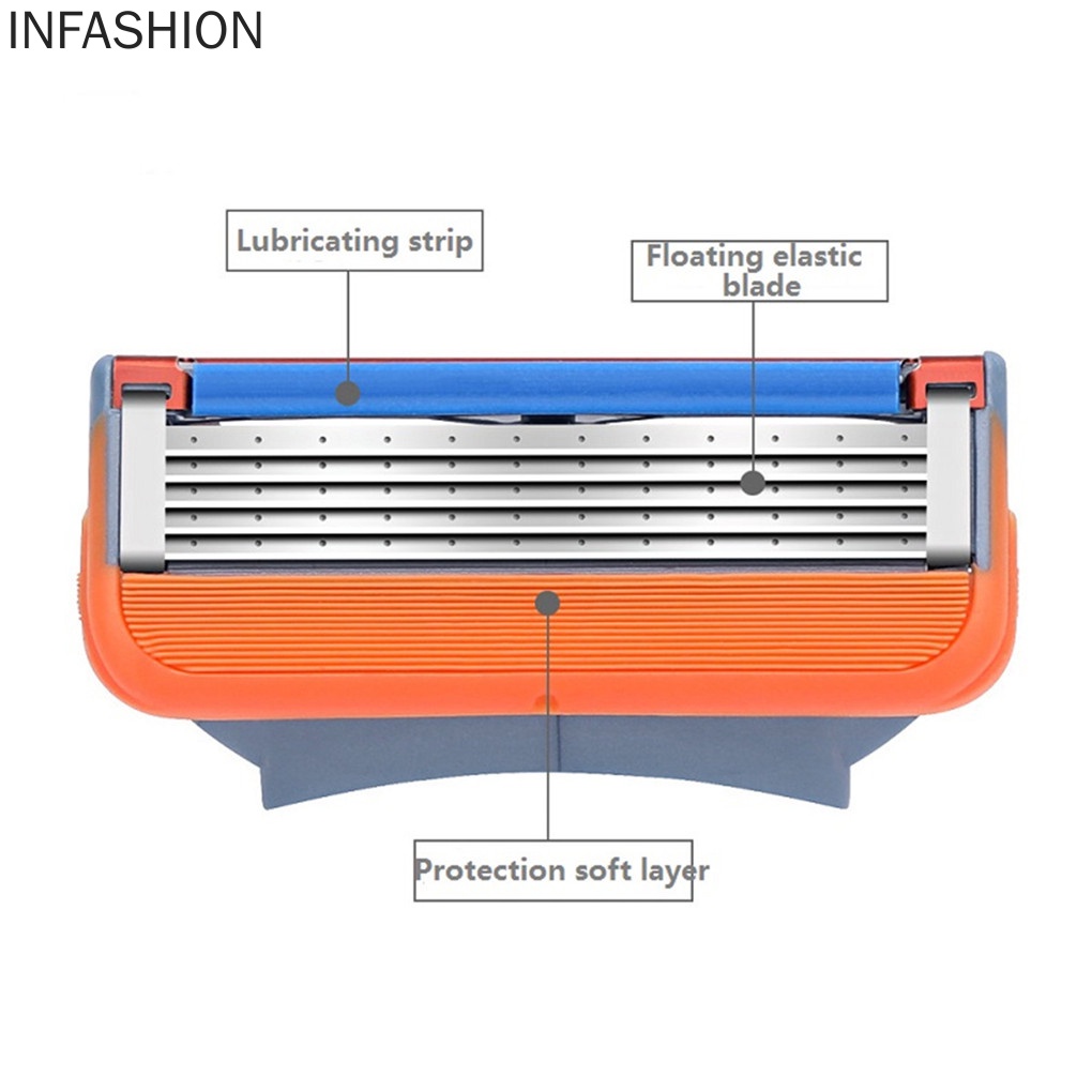 [Hàng mới về] 4 Đầu dao cạo râu 5 lớp thay thế an toàn cho Gillette FUSION
