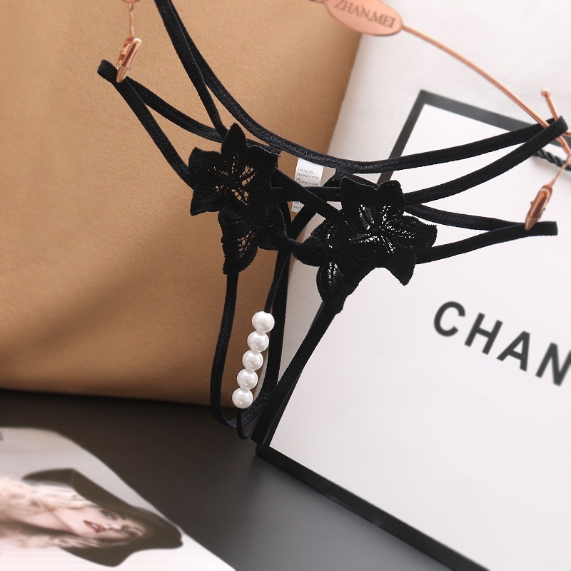 Quần Lót Lọt Khe Hở Đáy Ren Hoa Phối Ngọc Siêu Sexy Gợi Cảm Mainia Shop