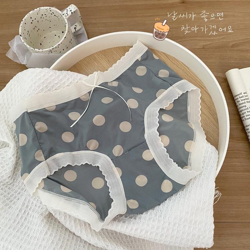 Quần Lót Nữ Nâng Mông Chấm Bi AN Chip Cotton Viền Ren Mền Mịn 0480