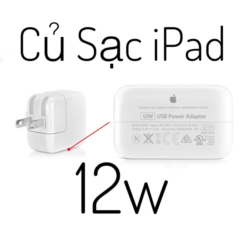 [HÀNG CHÍNH HÃNG + BH 1 NĂM] Củ Sạc Apple 12w Chính Hãng Cho Ipad, Sạc Nhanh Cho Iphone - Hàng Zin Bóc Máy