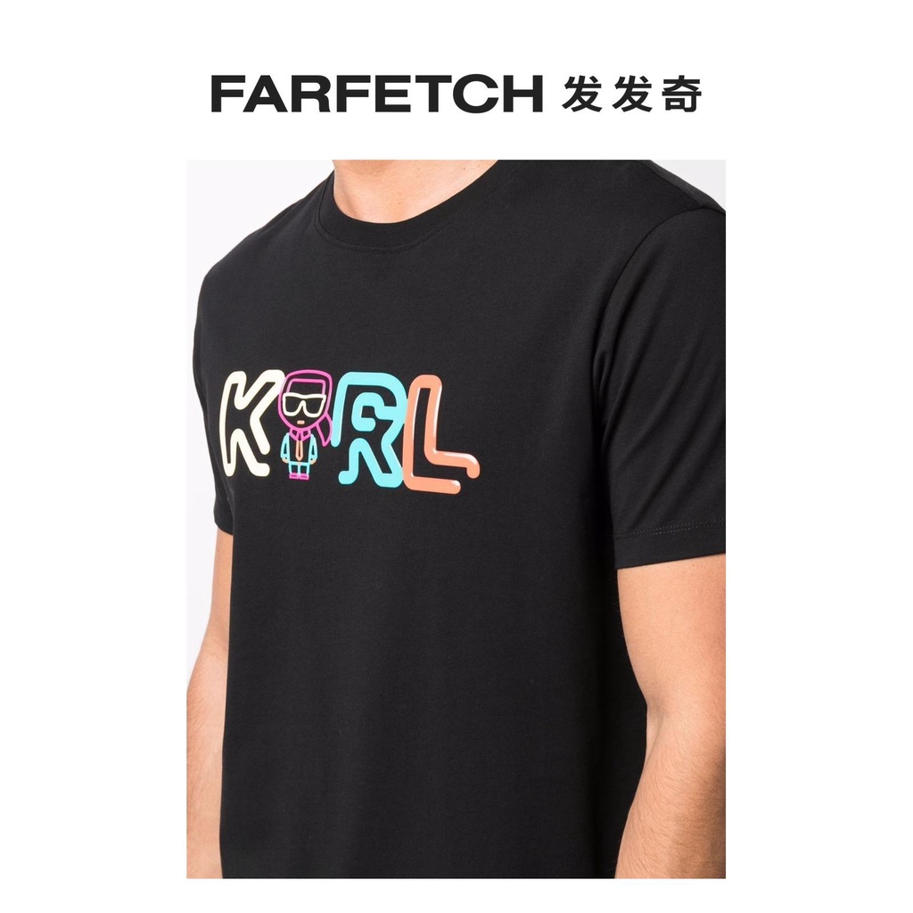 Áo Thun cotton Cổ Tròn Ngắn Tay In Chữ Karl 2022 Thời Trang Unisex