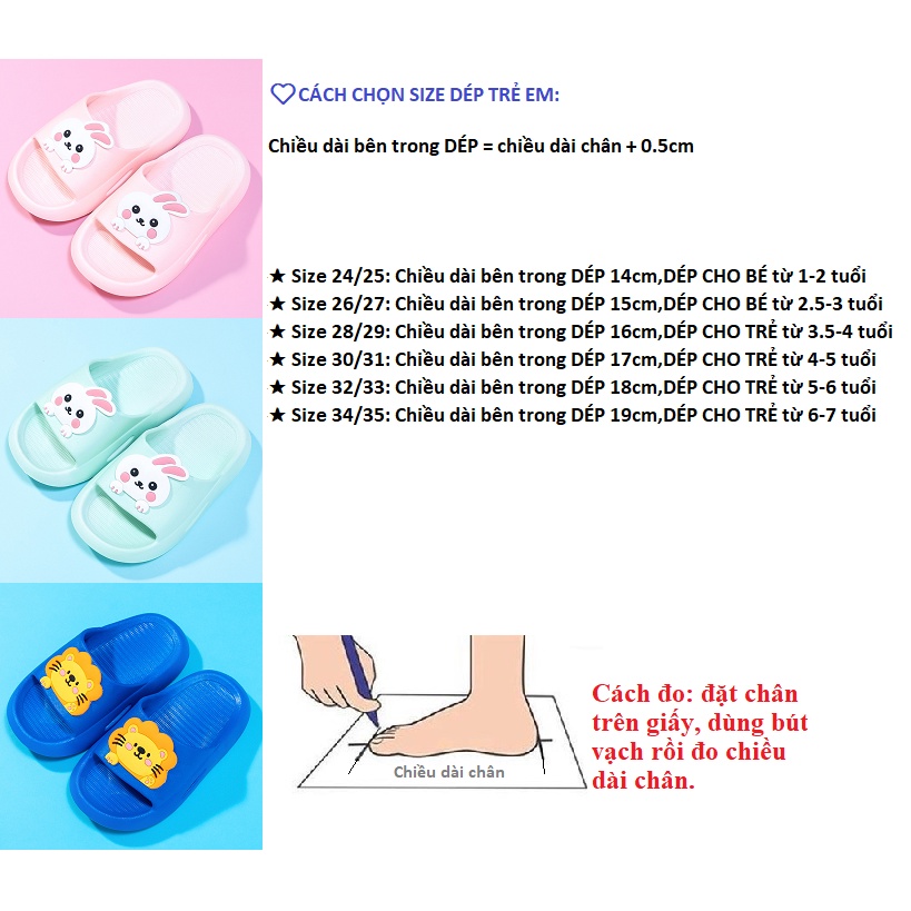 Dép lê trẻ em hình thỏ đáng yêu dành cho bé gái [H58] siêu cute chống trơn trượt LUCKY SHOES VN