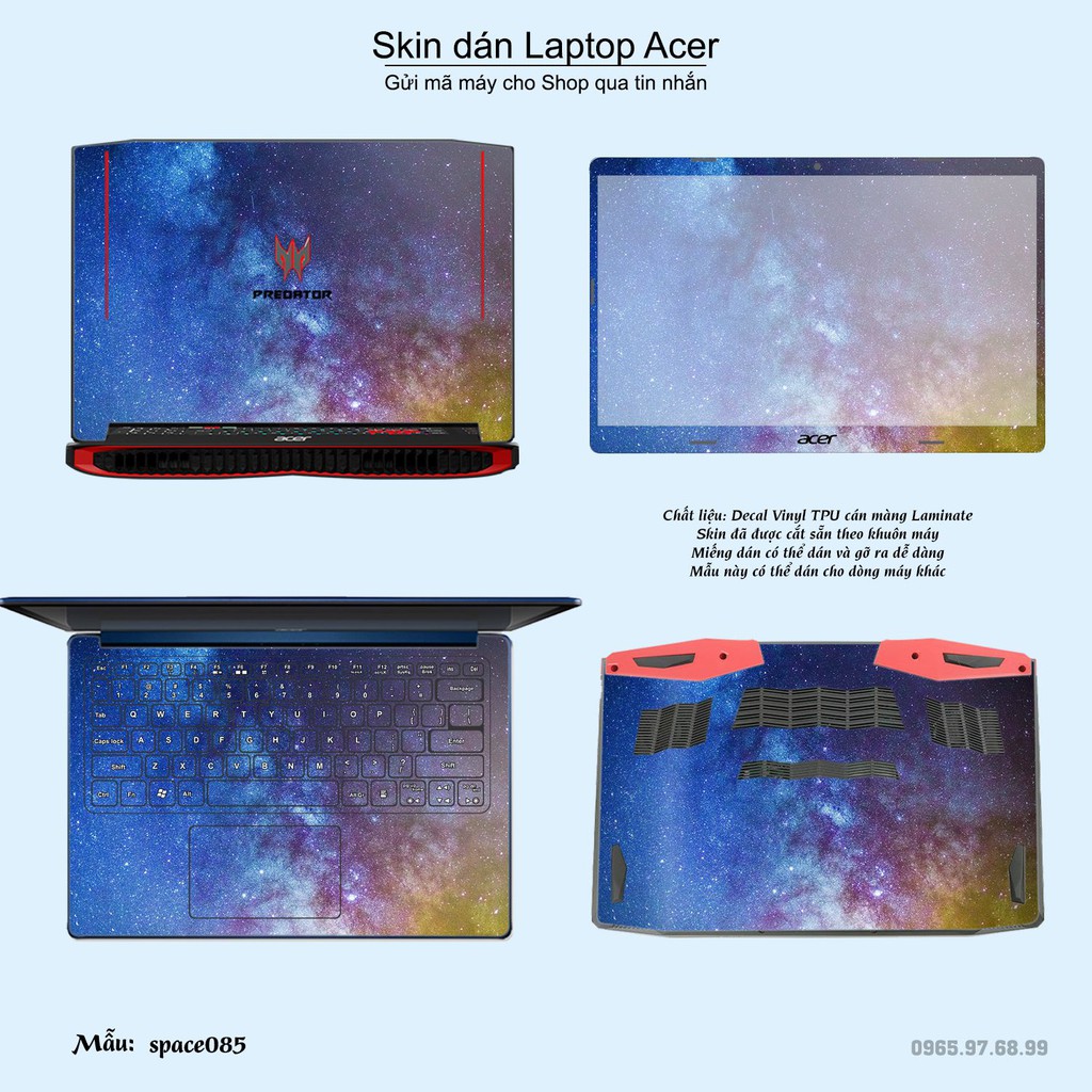 Skin dán Laptop Acer in hình không gian _nhiều mẫu 15 (inbox mã máy cho Shop)