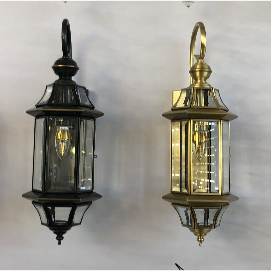 Đèn trụ đồng ,Đèn Tường, đèn cột,đèn cổng  Đồng Kính Xịn MS0641/S