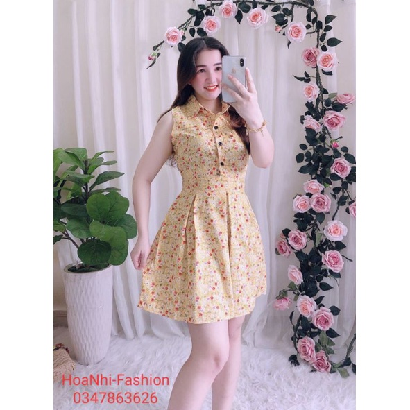Đầm nữ cổ sơ mi kèm quần đùi trong