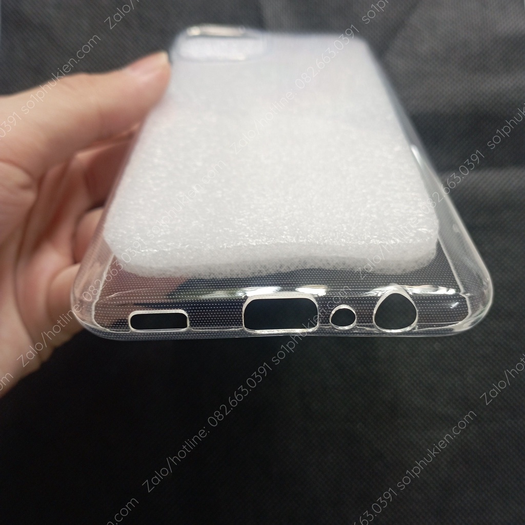 Ốp lưng Samsung A03 dẻo trong có viền gồ bảo vệ camera