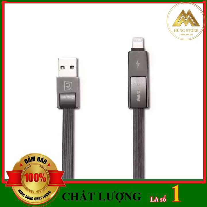 [Sỉ Lẻ]CÁP SẠC NHANH REMAX RC 042T 2 IN 1 CHÍNH HÃNG - LIGHING VÀ MICROUSB -HC Store 1