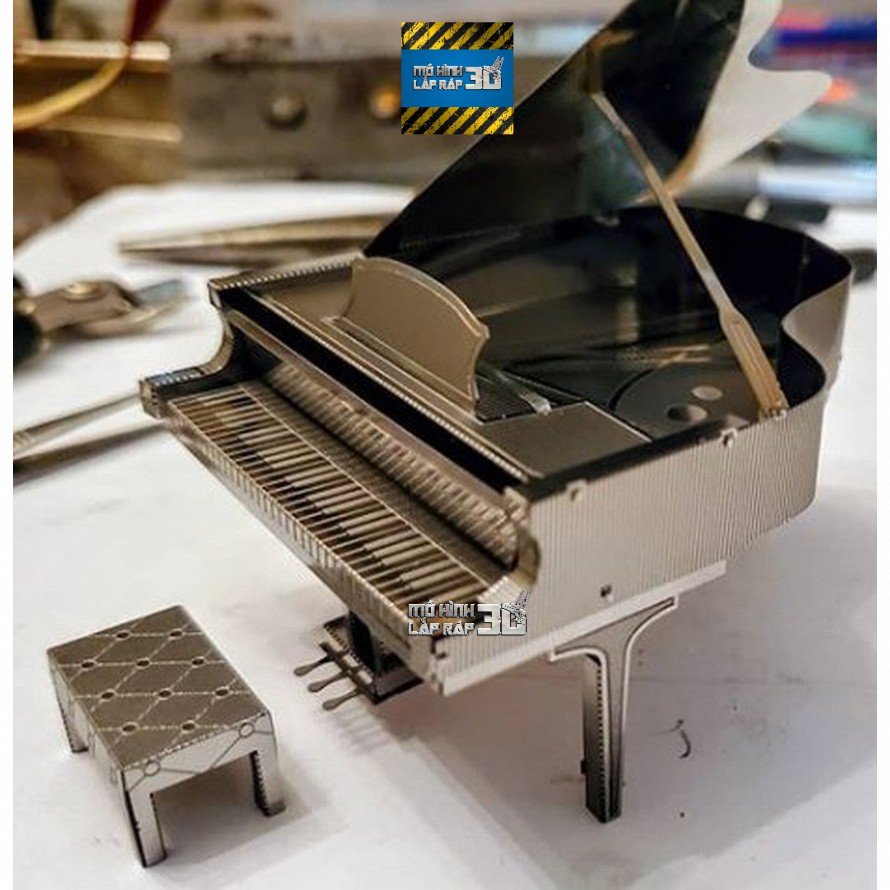 [Mã LIFE0503TOYS giảm 10% đơn 0Đ] Mô hình 3D kim loại lắp ráp Đàn Piano bạc [ Chưa lắp ]