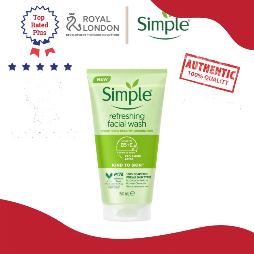 Sữa Rửa Mặt Dịu Nhẹ Simple Kind To Skin Refreshing Facial Wash 150ml