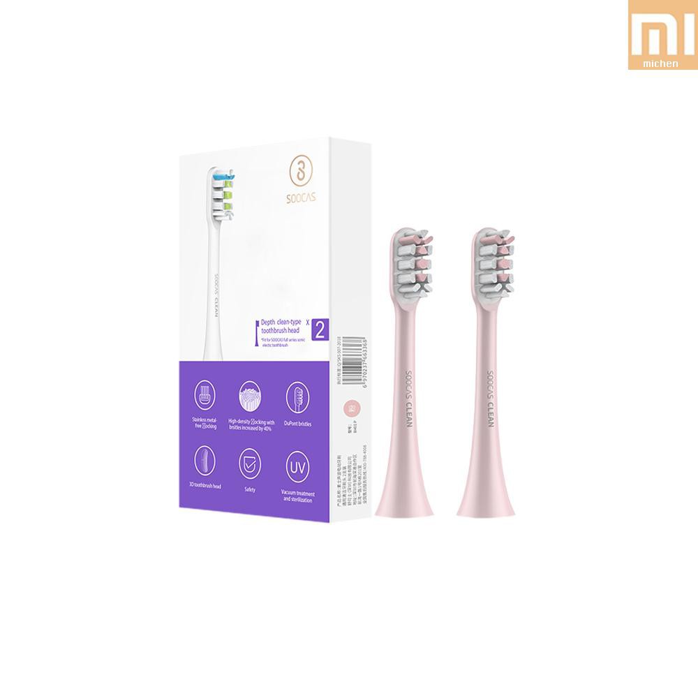 2 Đầu Bàn Chải Đánh Răng Điện Xiaomi Soocas Thay Thế Cho Bàn Chải Đánh Răng Điện 3d Cho Soocas X1 X3 X5