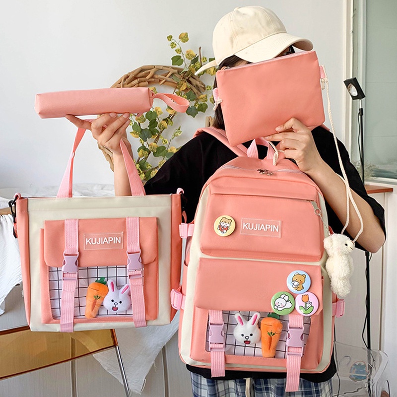 Balo Thời Trang Nam Nữ, Balo Chống Nước  Combo Thời Trang 4 Món - SET BALO 4 MÓN