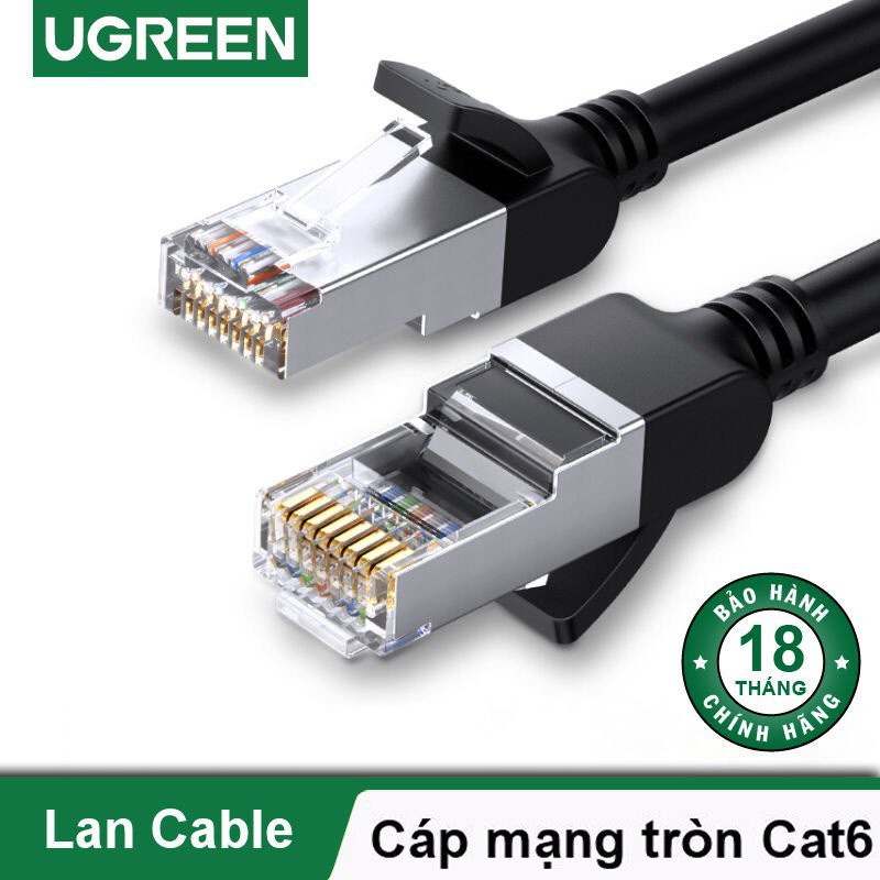 Cáp mạng Cat6 bấm sẵn dài 2M (đen) Ugreen 20160