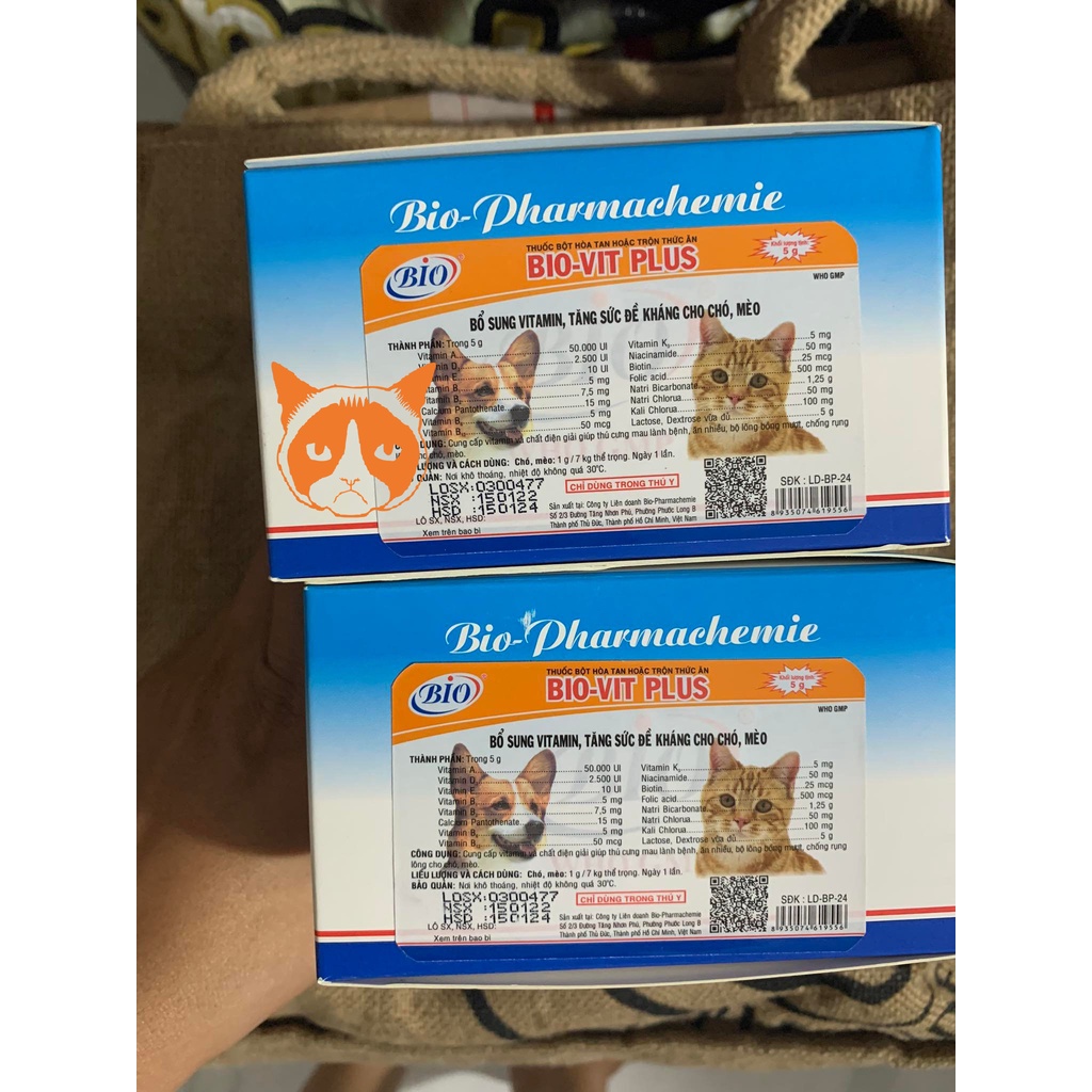 Vitamin và Khoáng dành cho chó mèo Bio Vit-Plus (1 gói)