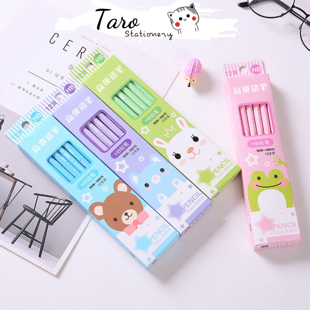 Bút chì phác thảo dễ thương chì vẽ tranh HB cute Taro Stationery