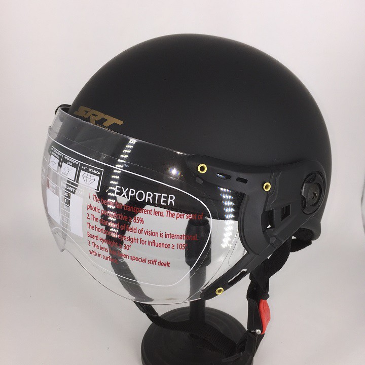 Mũ Bảo Hiểm Nửa Đầu có kính - Nón 1/2 Kính Càng lồng ép nhiệt cao cấp A33K SRT