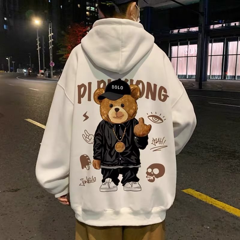 Áo hoodie Thể Thao Dáng Rộng In Họa Tiết Hoạt Hình Phong Cách Hip Hop Đường Phố Nhật Bản Cho Nam