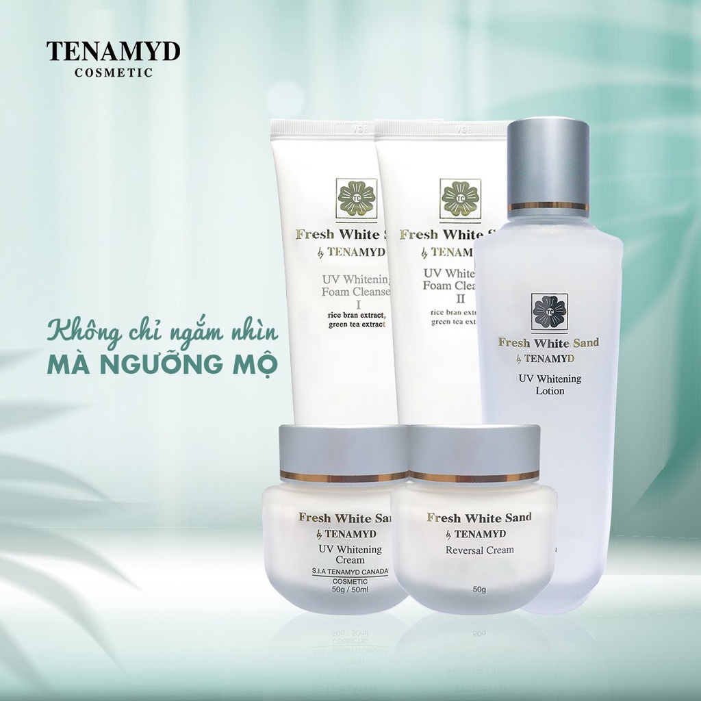 Sữa rửa mặt trắng da Fresh White Sand by TENAMYD UV Whitening Foam Cleanser - Số 1 cho da nhờn & hỗn hợp