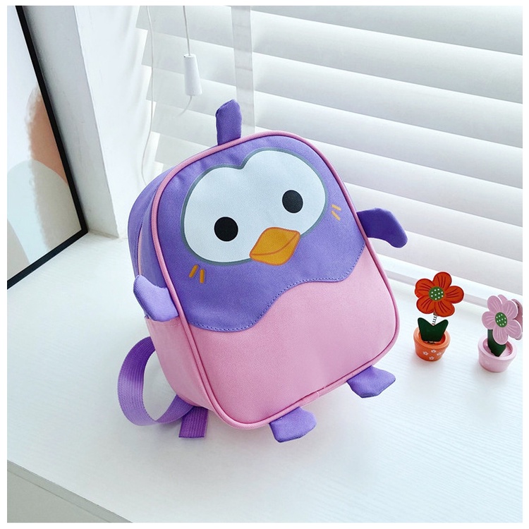 Balo Đi Học Chống Văng Hình Chim Cánh Cụt Dễ Thương Cho Bé