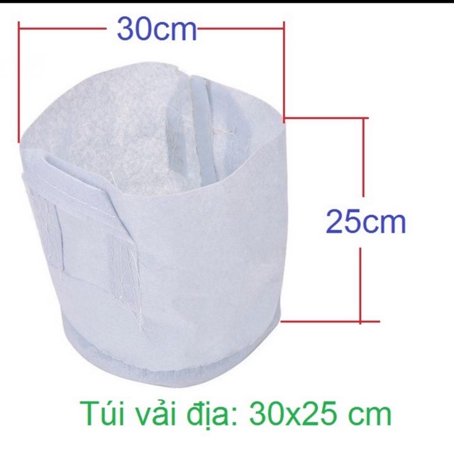 Túi vải trồng cây kích thước 30x25 cm