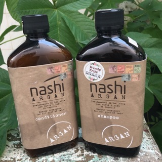 Bộ dầu gội xả Nashi Argan phục hồi tóc hư tổn 500mlx2 "