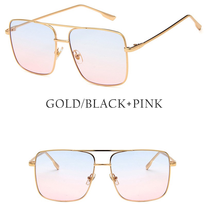 Đôi kính mát chống nắng gọng vuông UV400 thời trang cho nam nữ