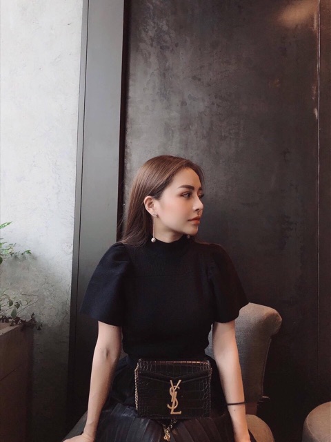 Áo thun gân len tay phồng sang chảnh (video)ch