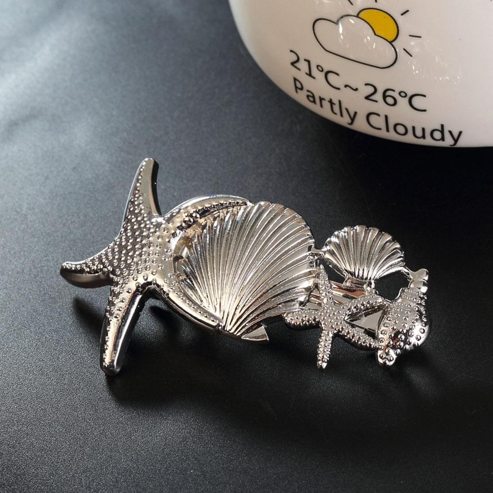 JARRED Kẹp Tóc Đuôi Ngựa Bằng Kim Loại Hình Sao Biển Đơn Giản Cho Nữ Giá Đỡ