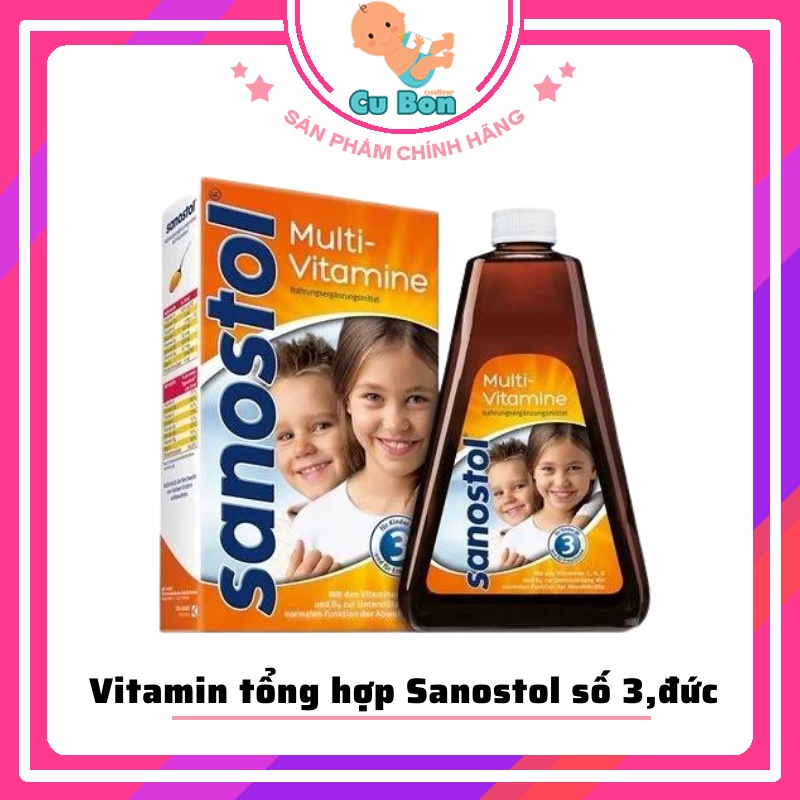 Vitamin tổng hợp Sanostol số 3 dạng Siro 460ml của đức Phù hợp cho trẻ từ 3 -6 tuổi