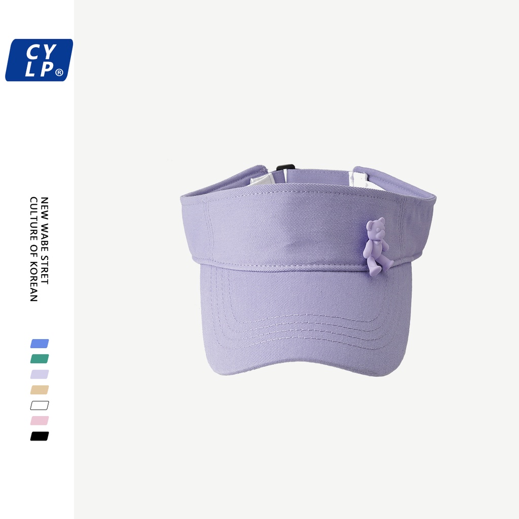 Nón Lưỡi Trai Nửa Đầu Chống Nắng Phong Cách Hàn Quốc Họa Tiết Gấu Hoạt Hình Dễ Thương