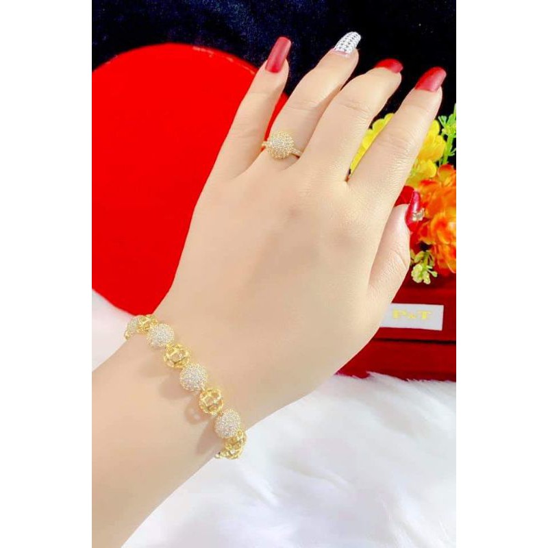 Lắc bi mạ vàng 18k