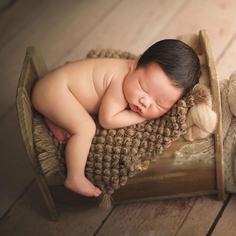 Chăn Cotton Dệt Kim Hỗ Trợ Chụp Ảnh Cho Bé