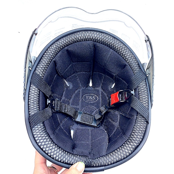 Mũ bảo hiểm nửa đầu có kính siêu đẹp - VS105k -đủ màu - bảo hành 12 tháng