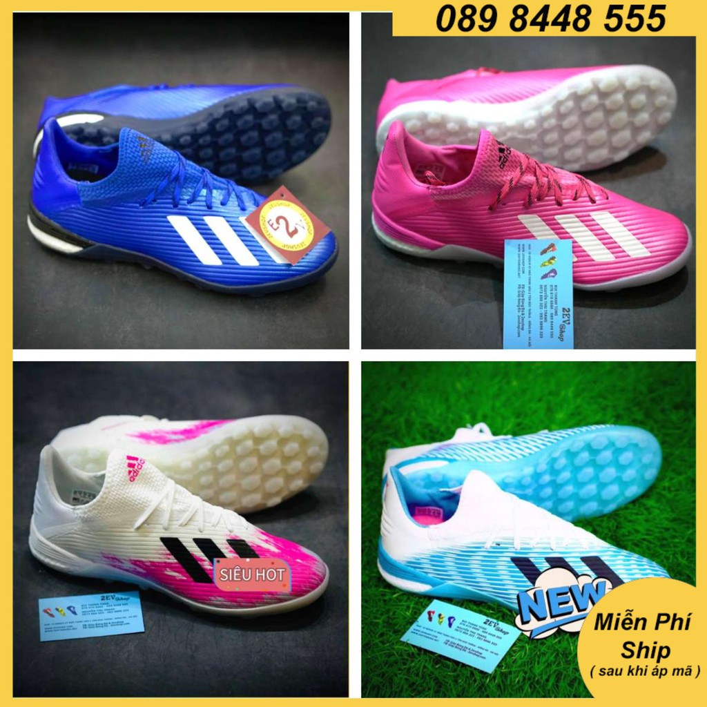 Giày đá bóng thể thao nam 𝐗𝟏𝟗 𝟏 Colorful boots xốp, giày đá banh cỏ nhân tạo nhẹ mềm đẹp - 2EV