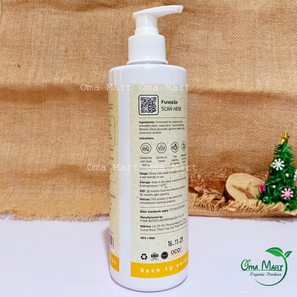 Nước rửa chén sinh học tự nhiên Fuwa3e 500ml