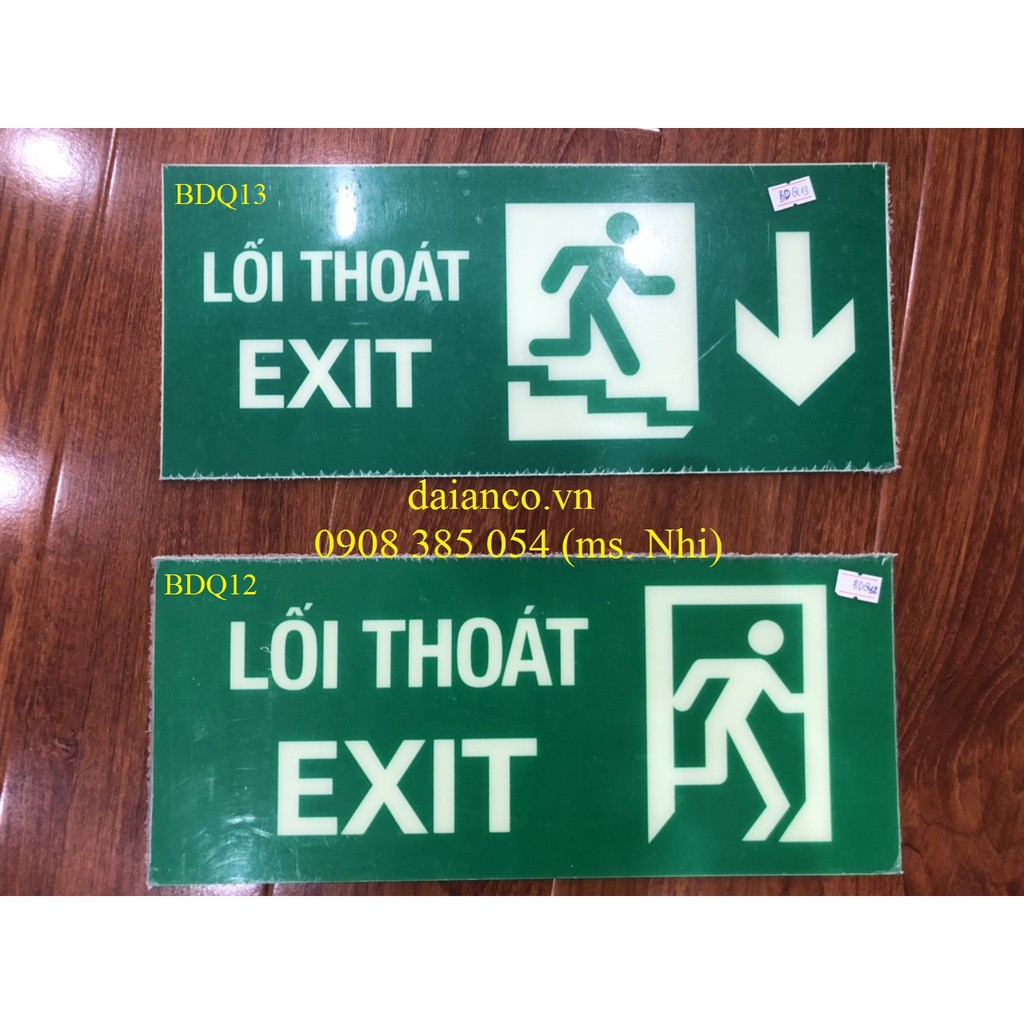 [HCM-GIÁ KHUYẾN MÃI]BIỂN THOÁT HIỂM EXIT DẠ QUANG KÍCH THƯỚC (35 X 15cm)- Hình thật