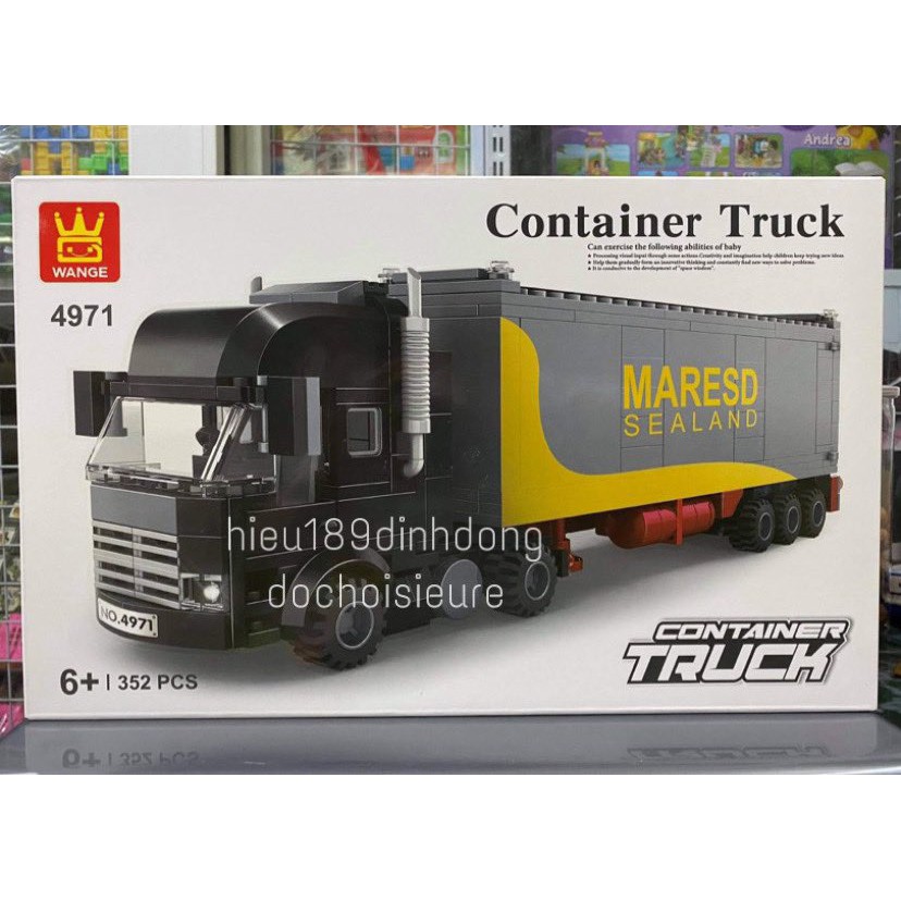 Lắp ráp xếp hình xe container màu đen 4971