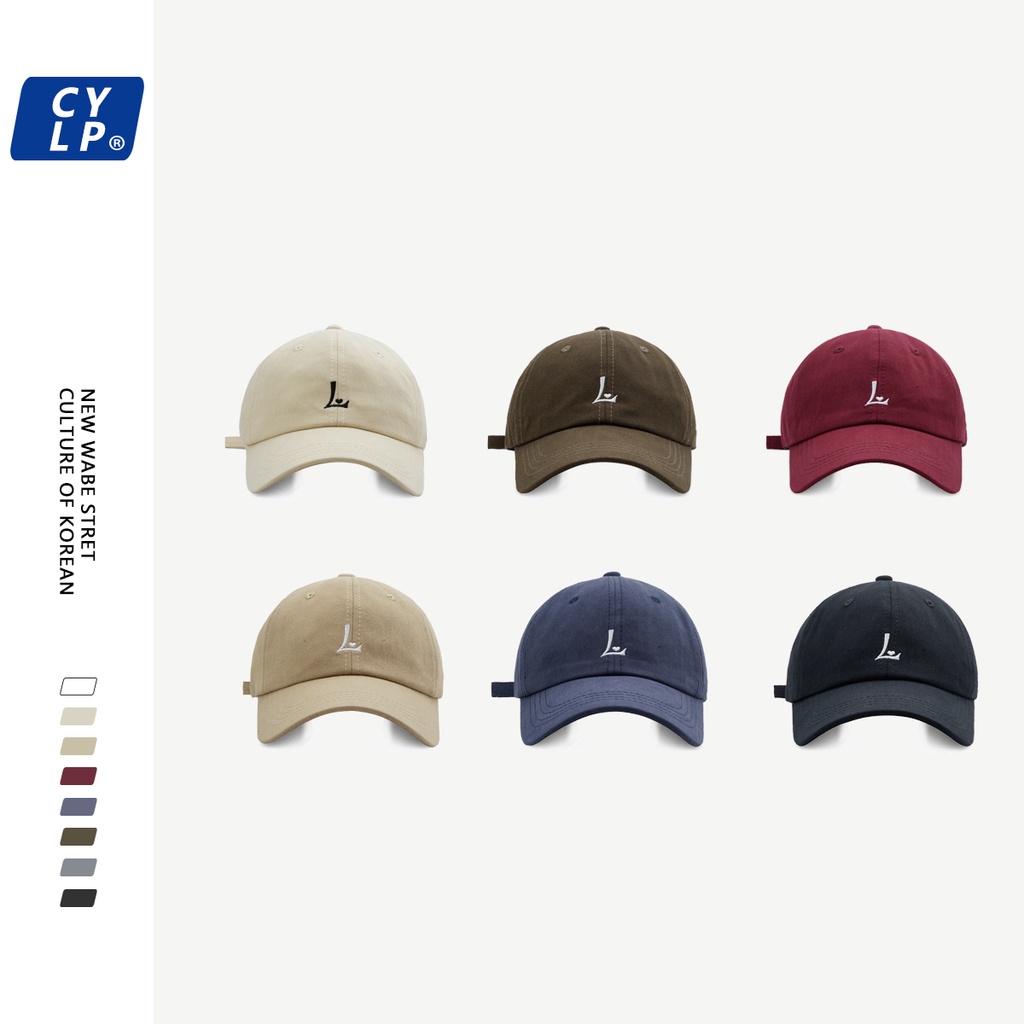 Mũ Lưỡi Trai Mềm Thêu Chữ L Phong Cách Đường Phố Hàn Quốc