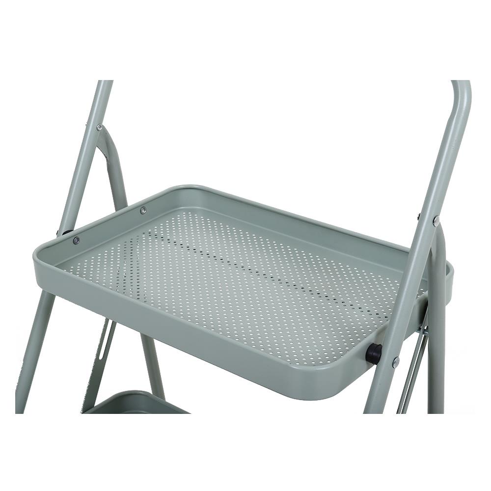 HomeBase FURDINI kệ để đồ bằng thép có 3 ngăn W43xH83xD49cm màu xanh lá nhạt