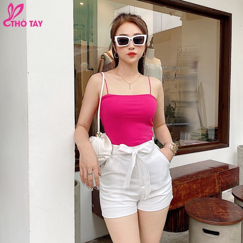 Áo hai dây croptop chất thun nhiều màu siêu xinh - THỎ TÂY