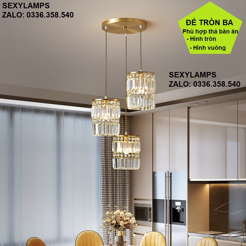 Đèn thả bàn ăn pha lê (Tặng kèm bóng led)